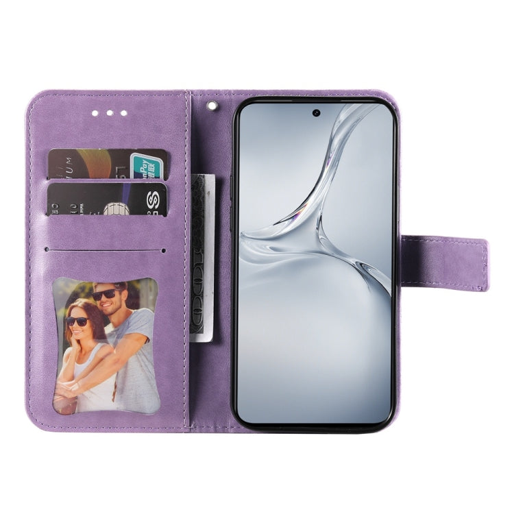 For OnePlus Nord CE4 Lite Seven-petal Flowers Embossing Leather Phone Case