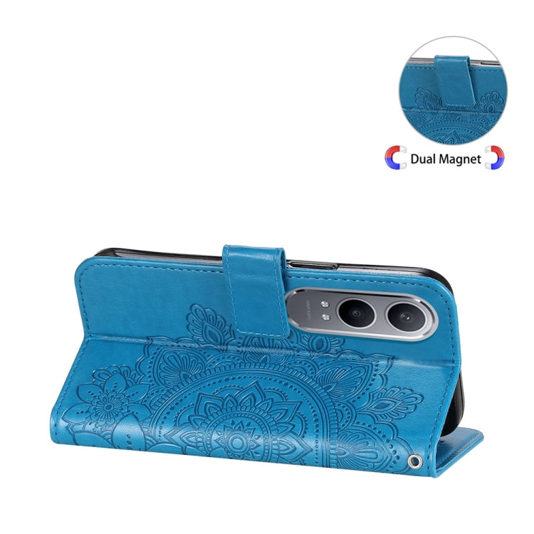 For OnePlus Nord CE4 Lite Seven-petal Flowers Embossing Leather Phone Case