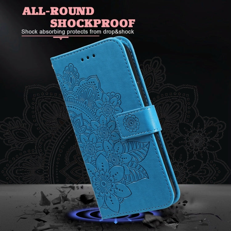 For OnePlus Nord CE4 Lite Seven-petal Flowers Embossing Leather Phone Case