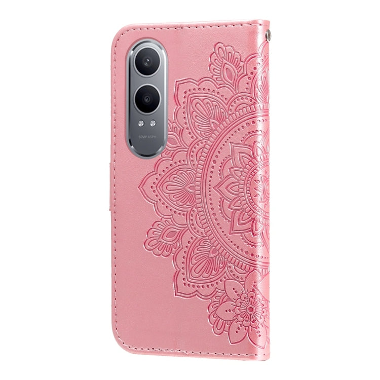 For OnePlus Nord CE4 Lite Seven-petal Flowers Embossing Leather Phone Case