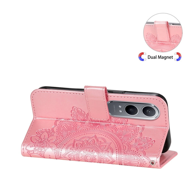 For OnePlus Nord CE4 Lite Seven-petal Flowers Embossing Leather Phone Case