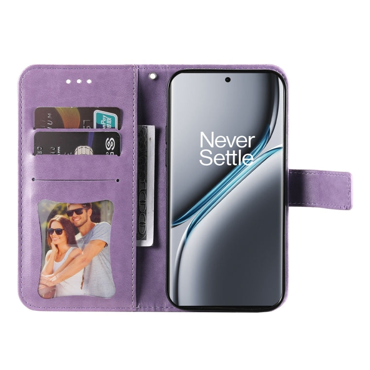 For OnePlus Ace 3 Pro Seven-petal Flowers Embossing Leather Phone Case