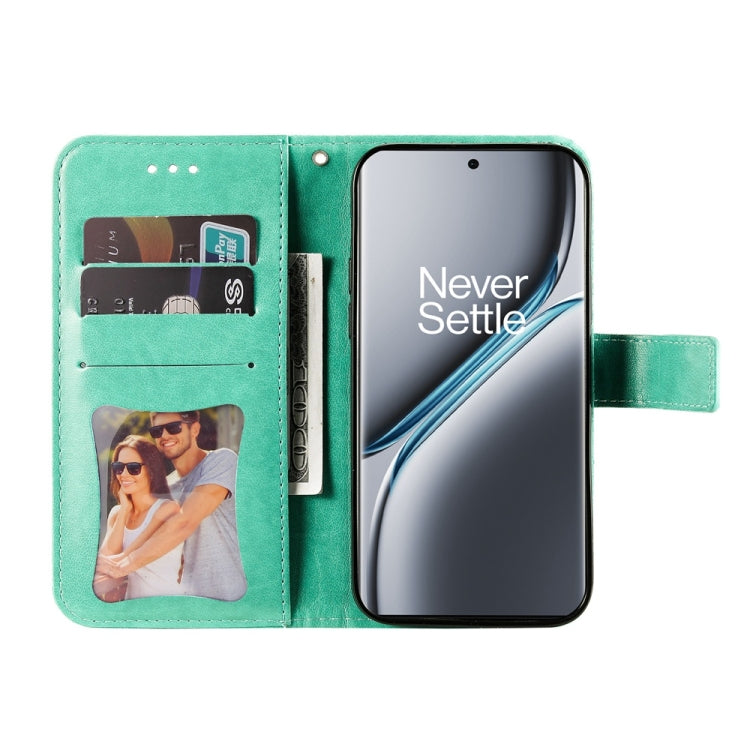 For OnePlus Ace 3 Pro Seven-petal Flowers Embossing Leather Phone Case