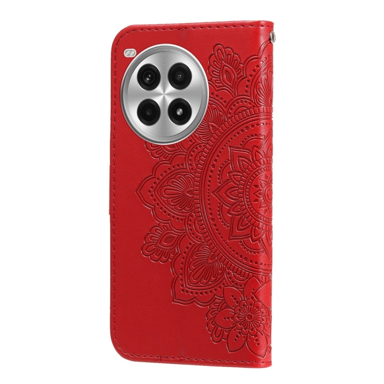 For OnePlus Ace 3 Pro Seven-petal Flowers Embossing Leather Phone Case