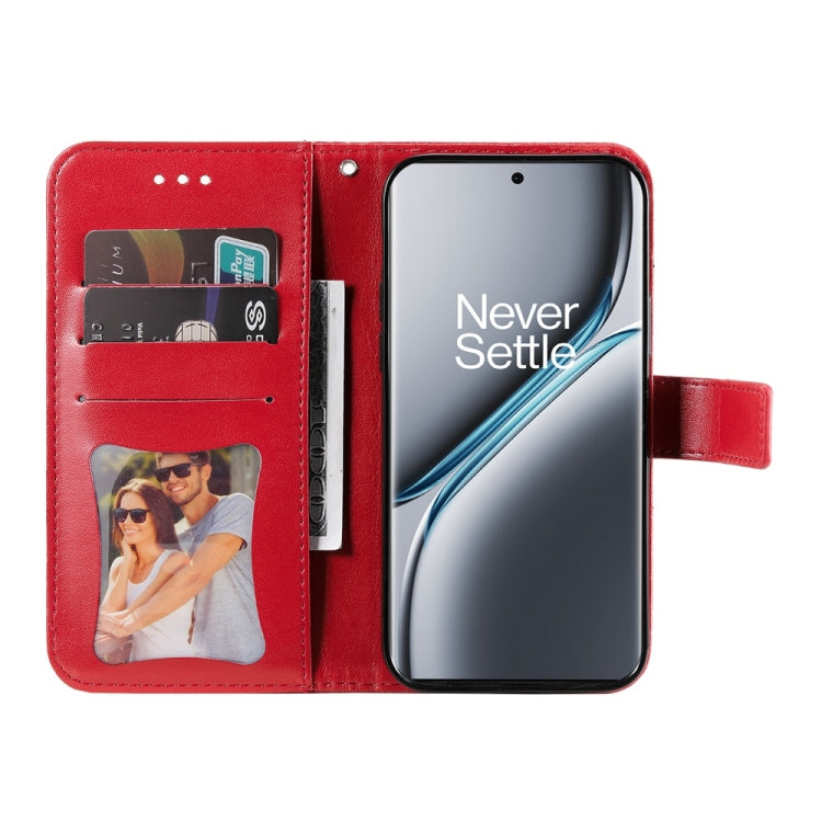 For OnePlus Ace 3 Pro Seven-petal Flowers Embossing Leather Phone Case