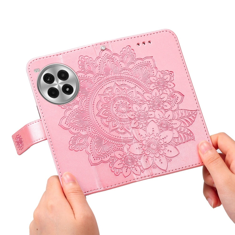 For OnePlus Ace 3 Pro Seven-petal Flowers Embossing Leather Phone Case
