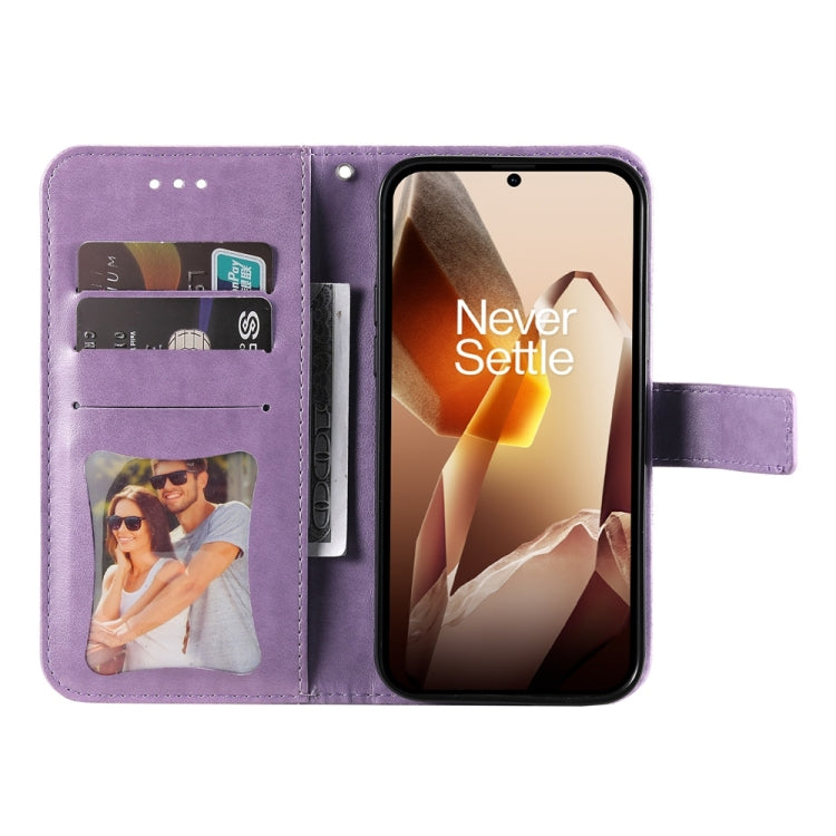 For OnePlus 13 Seven-petal Flowers Embossing Leather Phone Case