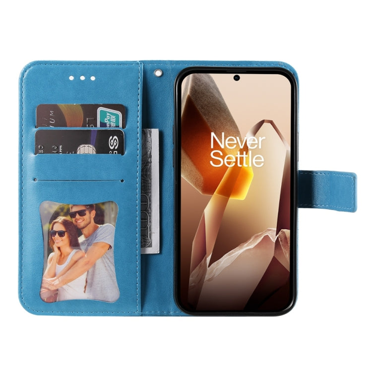 For OnePlus 13 Seven-petal Flowers Embossing Leather Phone Case
