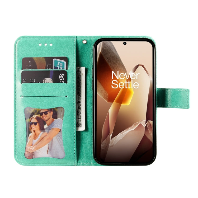 For OnePlus 13 Seven-petal Flowers Embossing Leather Phone Case