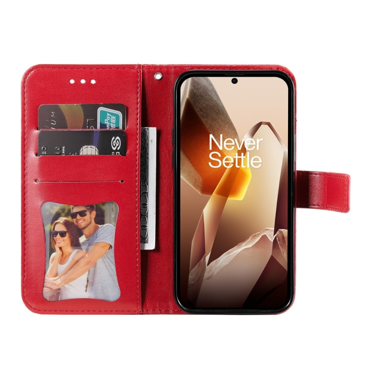 For OnePlus 13 Seven-petal Flowers Embossing Leather Phone Case