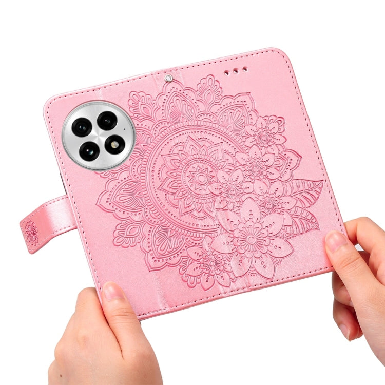 For OnePlus 13 Seven-petal Flowers Embossing Leather Phone Case