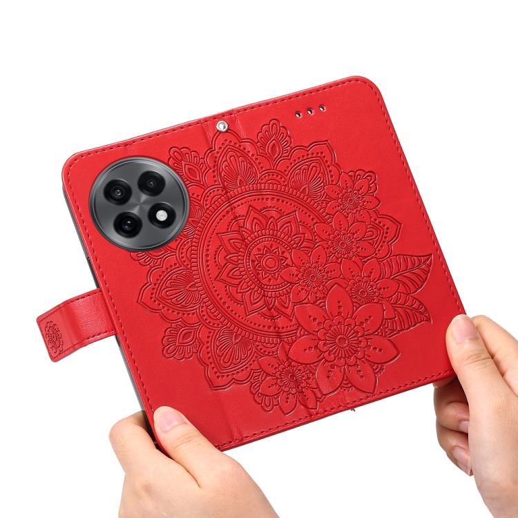 For OnePlus 13R / Ace 5 / Ace 5 Pro Seven-petal Flowers Embossing Leather Phone Case
