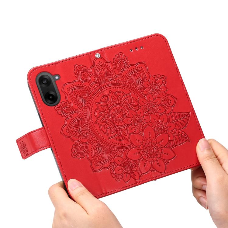 For OnePlus Ace 5 Racing / Nord CE5 Seven-petal Flowers Embossing Leather Phone Case
