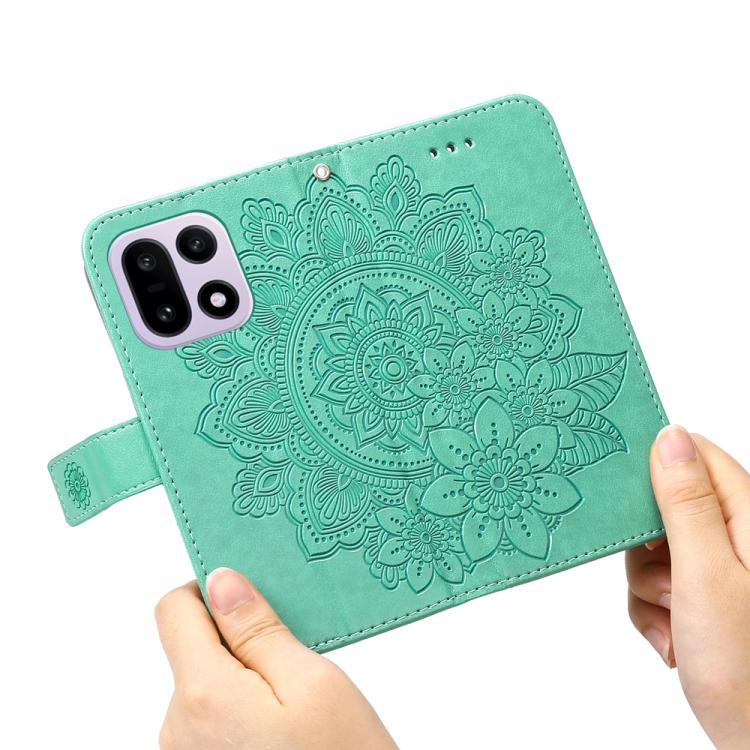 For OnePlus 15 Seven-petal Flowers Embossing Leather Phone Case