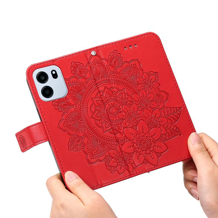For OnePlus Turbo 6V / Turbo 6 Seven-petal Flowers Embossing Leather Phone Case