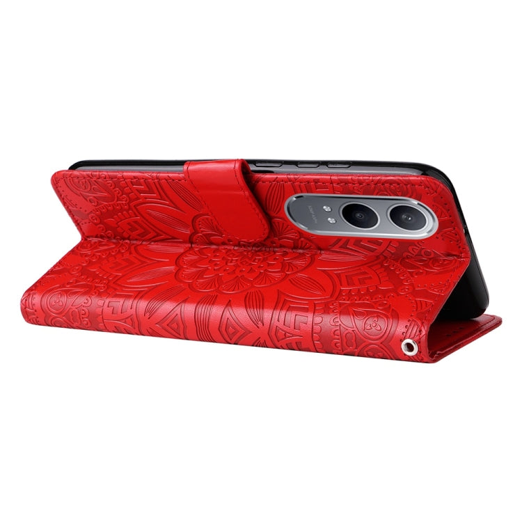 For OnePlus Nord CE4 Lite Embossed Sunflower Leather Phone Case