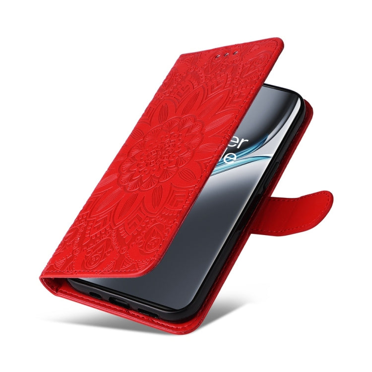 For OnePlus Ace 3 Pro Embossed Sunflower Leather Phone Case
