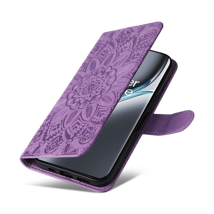 For OnePlus Ace 3 Pro Embossed Sunflower Leather Phone Case