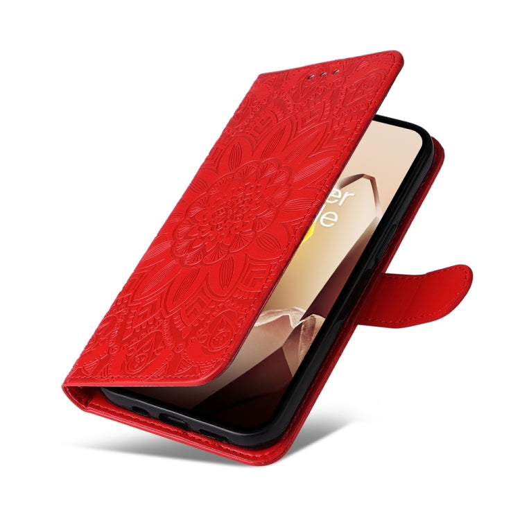 For OnePlus 13 Embossed Sunflower Leather Phone Case