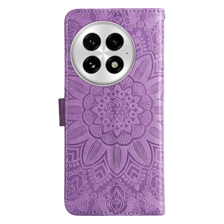 For OnePlus 13 Embossed Sunflower Leather Phone Case
