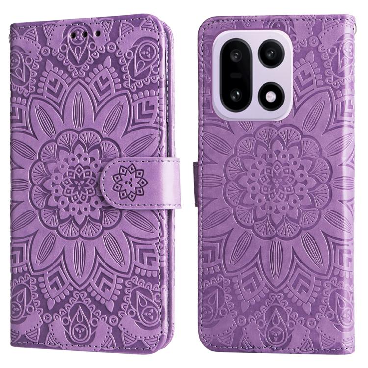 For OnePlus 15 Embossed Sunflower Leather Phone Case