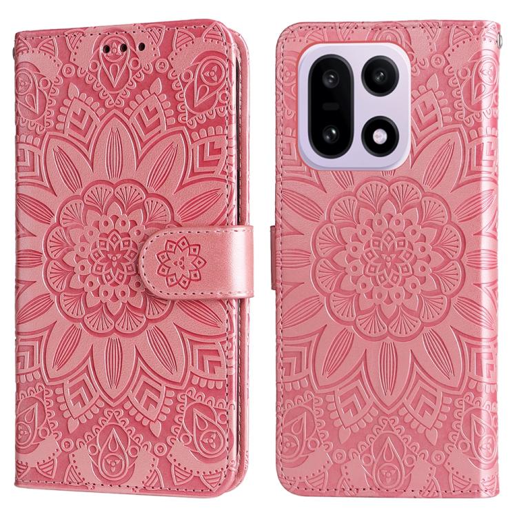 For OnePlus 15 Embossed Sunflower Leather Phone Case