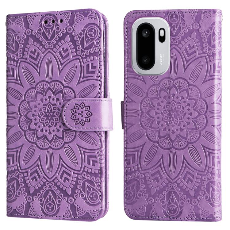 For OnePlus Ace 6 / 15R Embossed Sunflower Leather Phone Case