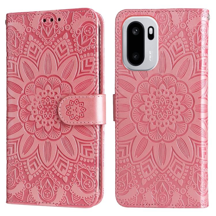 For OnePlus Ace 6 / 15R Embossed Sunflower Leather Phone Case
