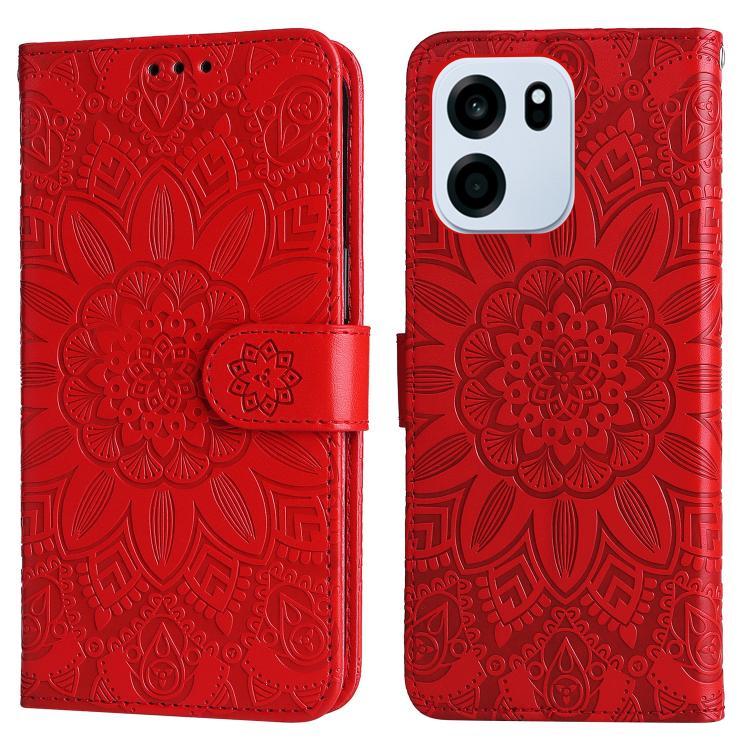 For OnePlus Turbo 6V / Turbo 6 Embossed Sunflower Leather Phone Case