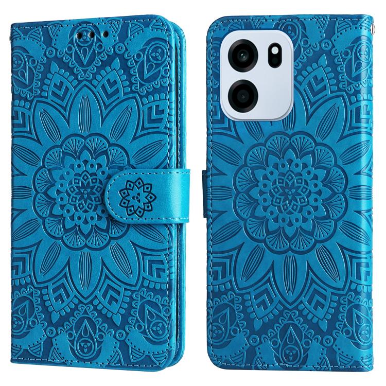 For OnePlus Turbo 6V / Turbo 6 Embossed Sunflower Leather Phone Case