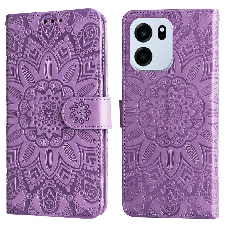 For OnePlus Turbo 6V / Turbo 6 Embossed Sunflower Leather Phone Case