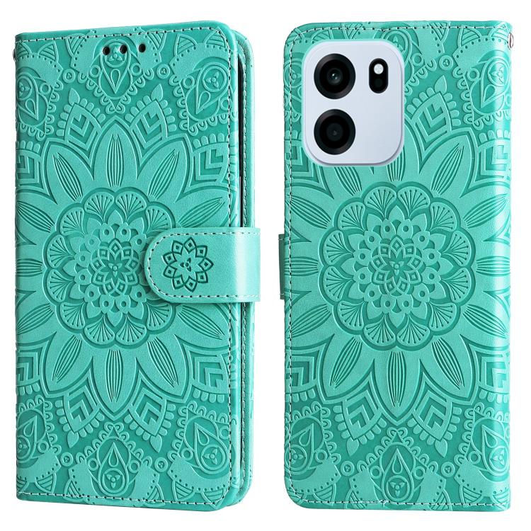 For OnePlus Turbo 6V / Turbo 6 Embossed Sunflower Leather Phone Case