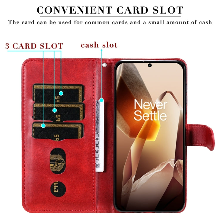 For OnePlus 13 Fashion Calf Texture Zipper Leather Phone Case