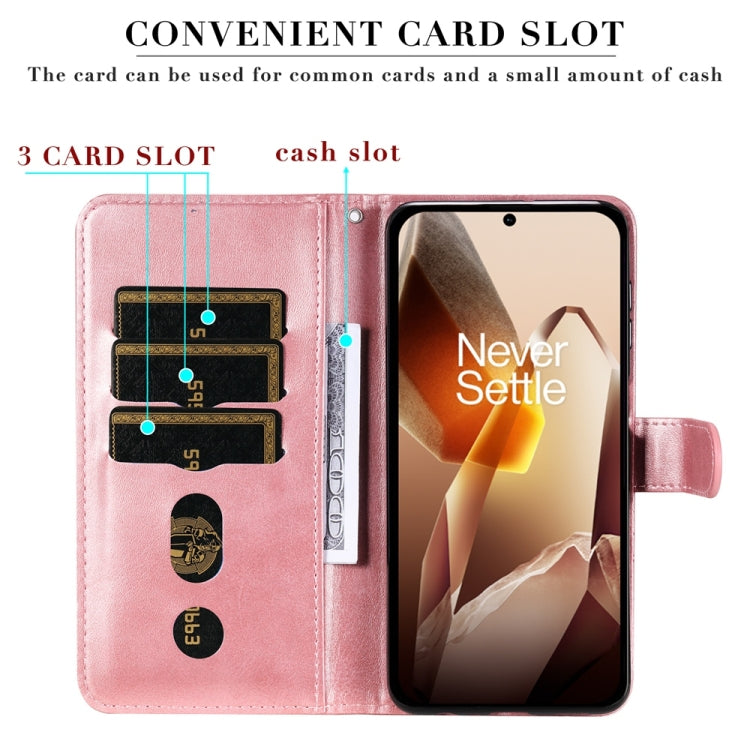 For OnePlus 13 Fashion Calf Texture Zipper Leather Phone Case