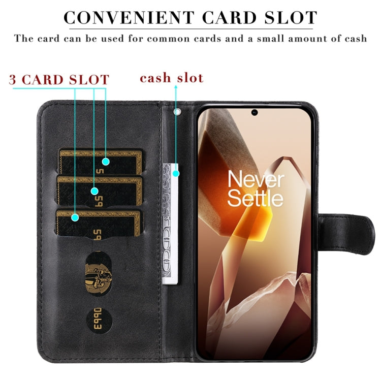 For OnePlus 13 Fashion Calf Texture Zipper Leather Phone Case