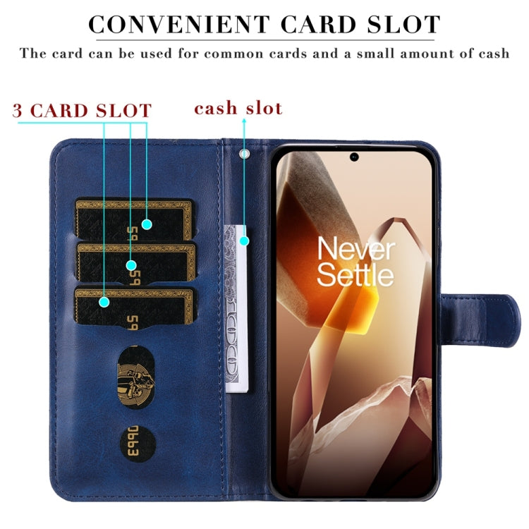 For OnePlus 13 Fashion Calf Texture Zipper Leather Phone Case