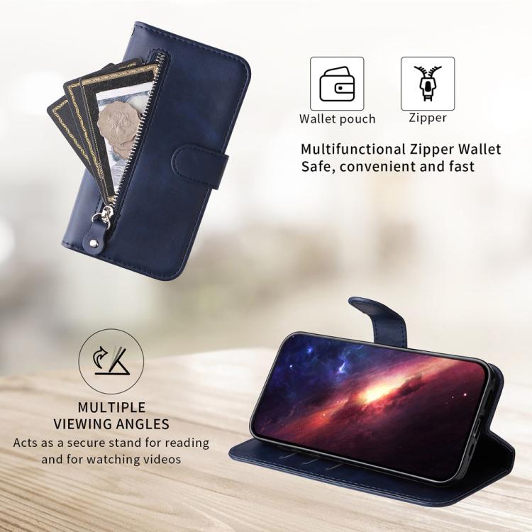 For OnePlus 15 Fashion Calf Texture Zipper Leather Phone Case