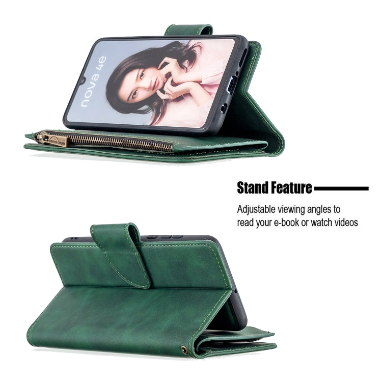 For Huawei P30 Lite / nova 4e Skin Feel Detachable Magnetic Zipper Horizontal Flip PU Leather Case with Holder & Card Slots & Wallet & Photo Frame & Lanyard