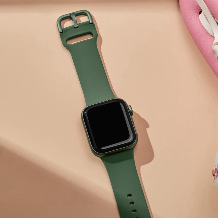 For Apple Watch Series 10 46mm Pin Buckle Silicone Watch Band