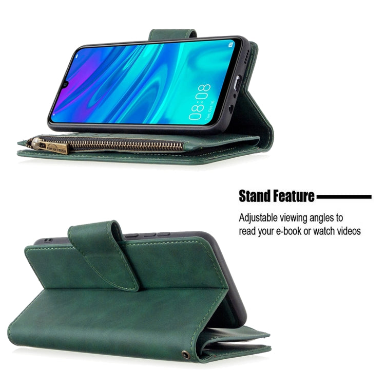 For Huawei P Smart (2019) Skin Feel Detachable Magnetic Zipper Horizontal Flip PU Leather Case with Holder & Card Slots & Wallet & Photo Frame & Lanyard