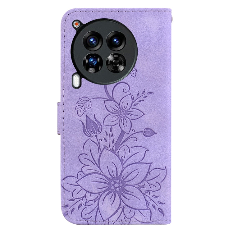For Tecno Camon 30 Premier 5G Lily Embossed Leather Phone Case