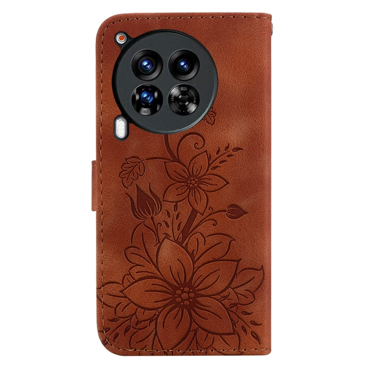 For Tecno Camon 30 Premier 5G Lily Embossed Leather Phone Case