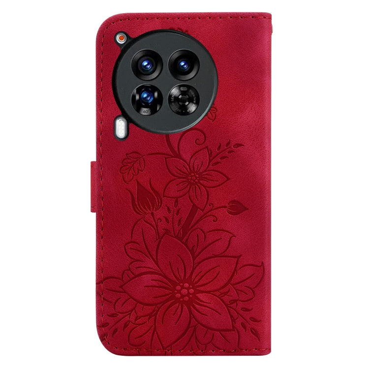 For Tecno Camon 30 Premier 5G Lily Embossed Leather Phone Case