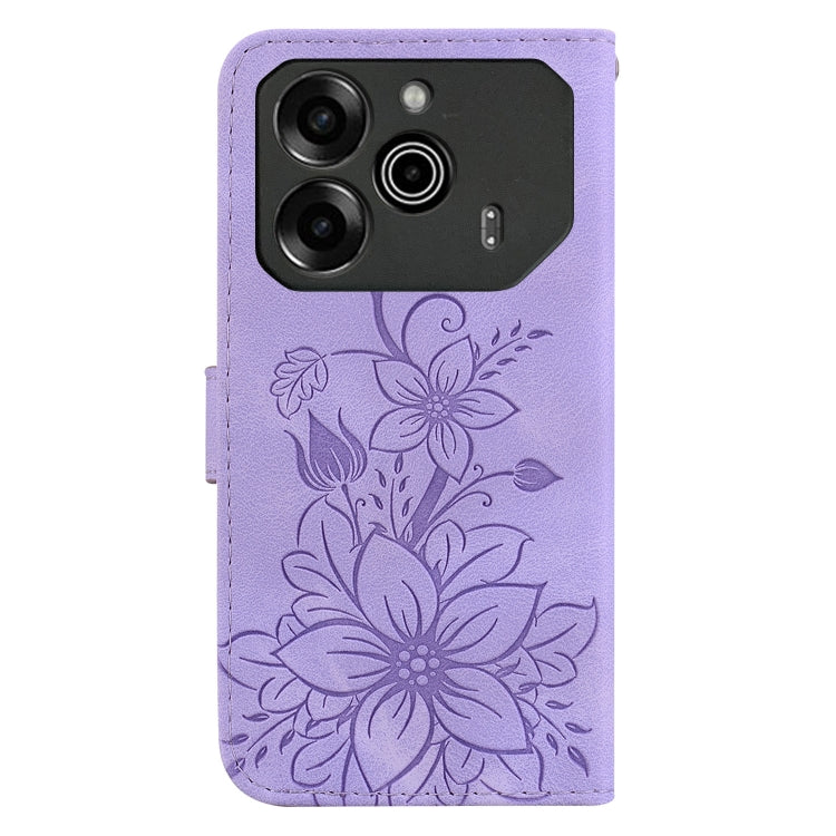 For Tecno Pova 6 5G / 6 Pro 5G Lily Embossed Leather Phone Case