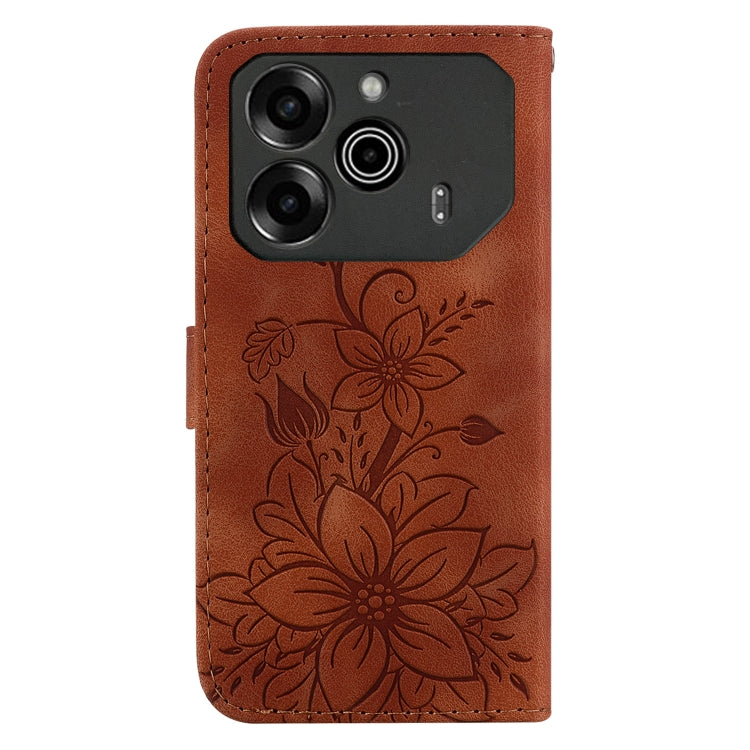 For Tecno Pova 6 5G / 6 Pro 5G Lily Embossed Leather Phone Case