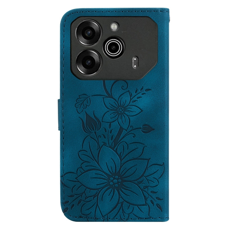 For Tecno Pova 6 5G / 6 Pro 5G Lily Embossed Leather Phone Case