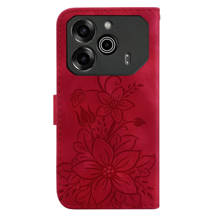 For Tecno Pova 6 5G / 6 Pro 5G Lily Embossed Leather Phone Case
