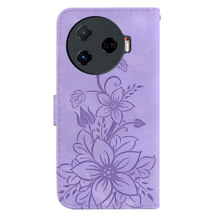 For Tecno Camon 30 Pro 5G / CL8 Lily Embossed Leather Phone Case