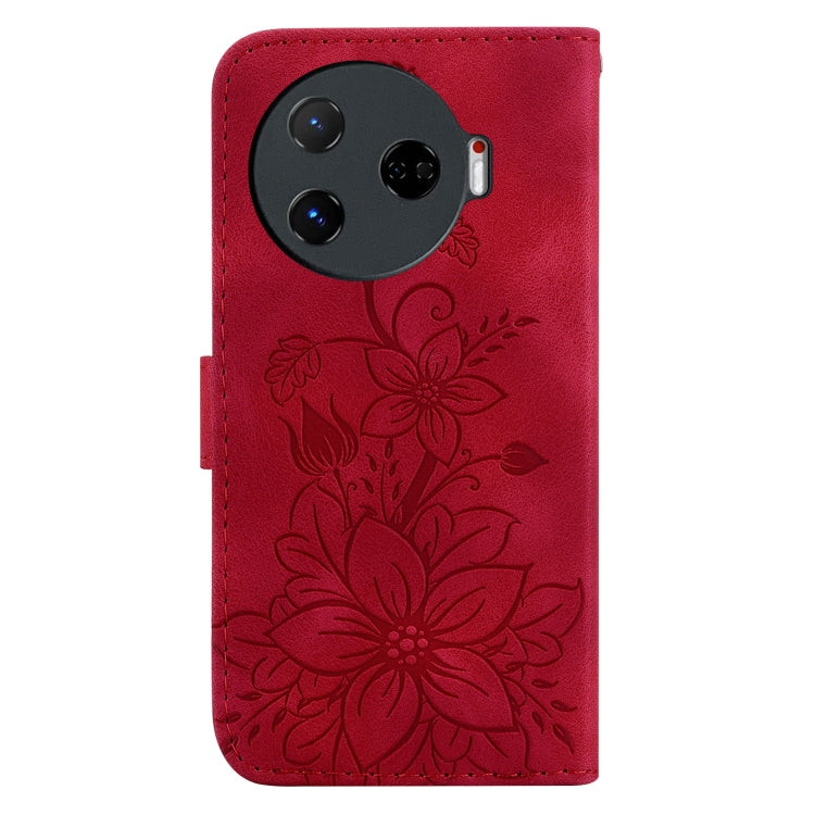 For Tecno Camon 30 Pro 5G / CL8 Lily Embossed Leather Phone Case