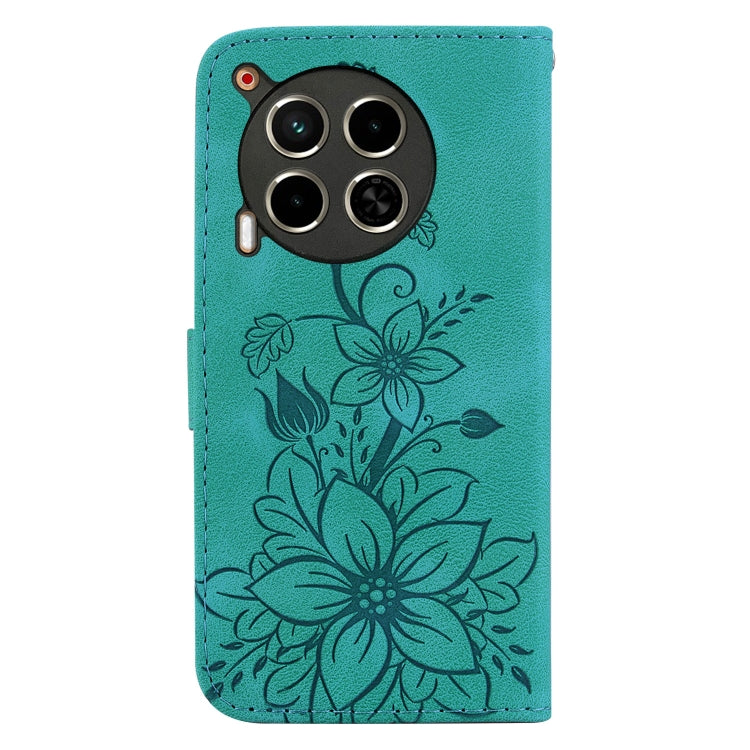 For Tecno Camon 30 4G / 5G / CL6 / CL7 Lily Embossed Leather Phone Case